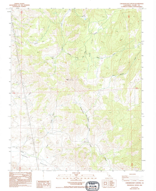 Classic USGS Chickencoop Canyon California 7.5'x7.5' Topo Map Image