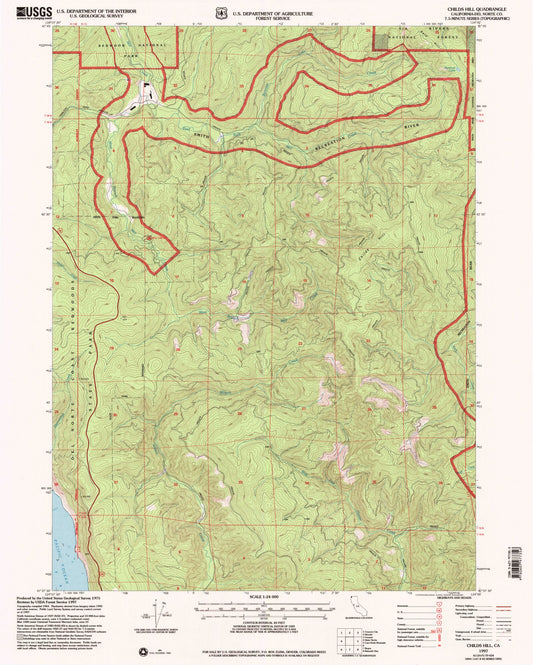 Classic USGS Childs Hill California 7.5'x7.5' Topo Map Image