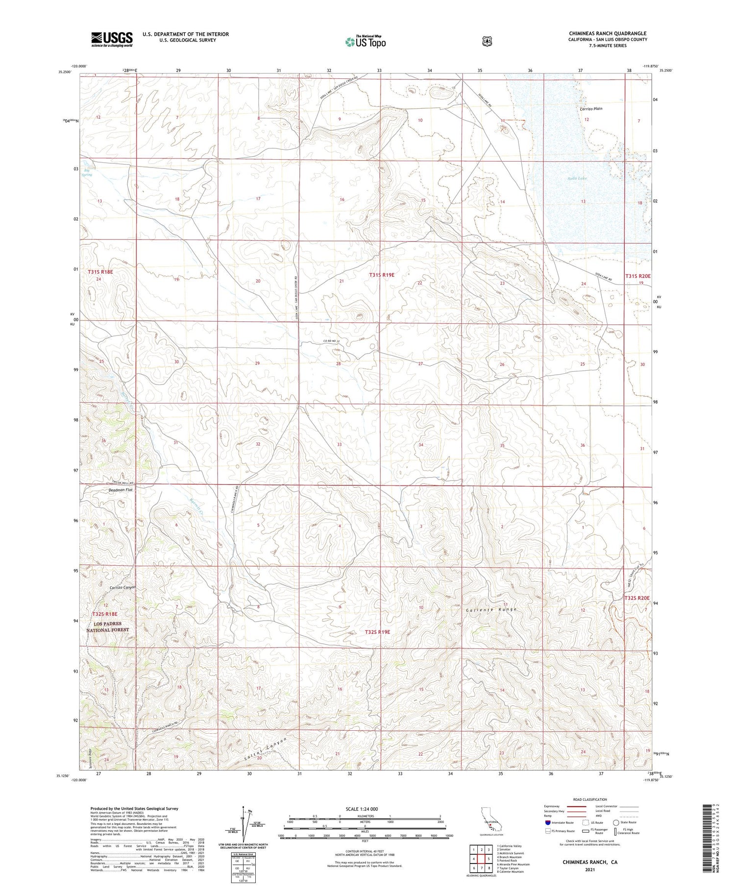 Chimineas Ranch California US Topo Map Image