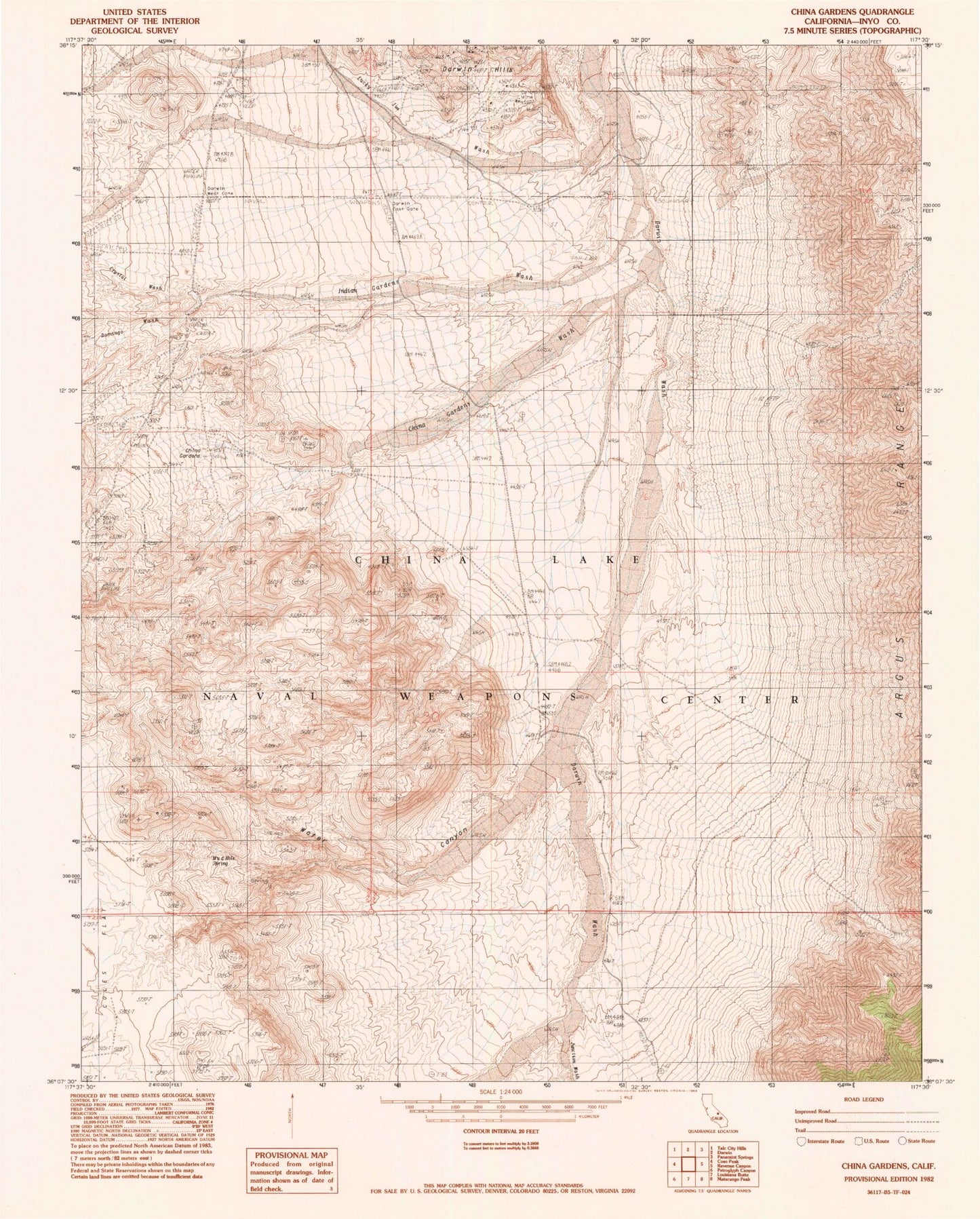 Classic USGS China Gardens Spring California 7.5'x7.5' Topo Map Image