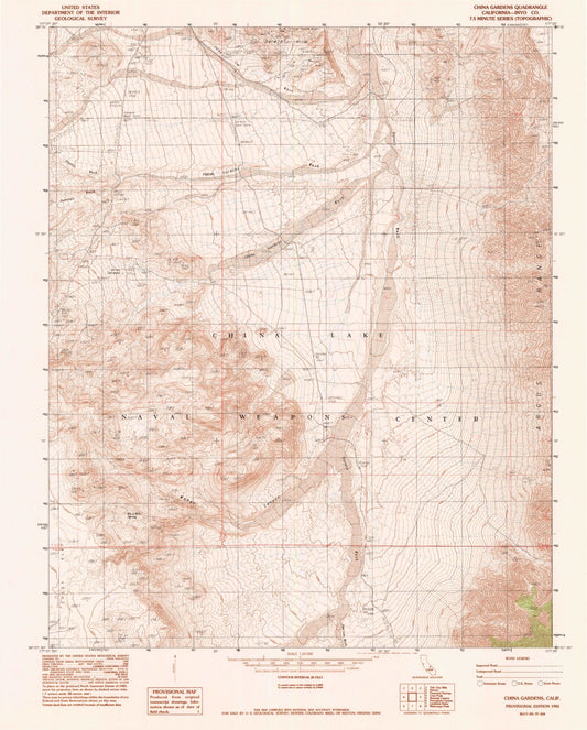Classic USGS China Gardens Spring California 7.5'x7.5' Topo Map Image