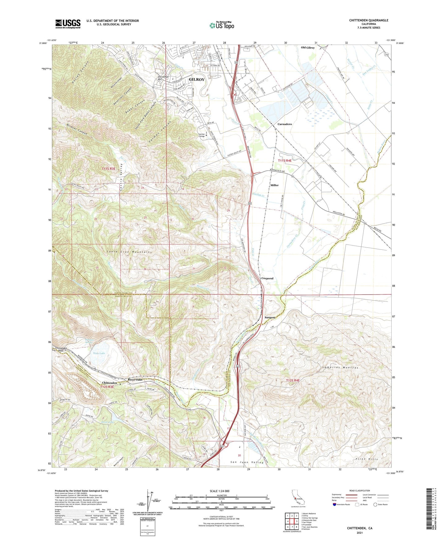 Chittenden California US Topo Map Image