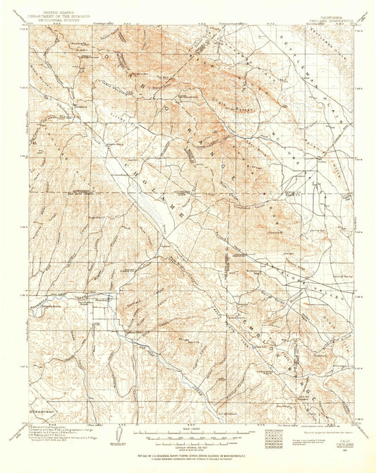 Historic 1915 Cholame California 30'x30' Topo Map Image
