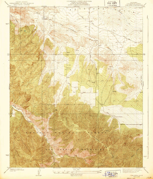 Classic USGS Cima Mesa California 7.5'x7.5' Topo Map Image
