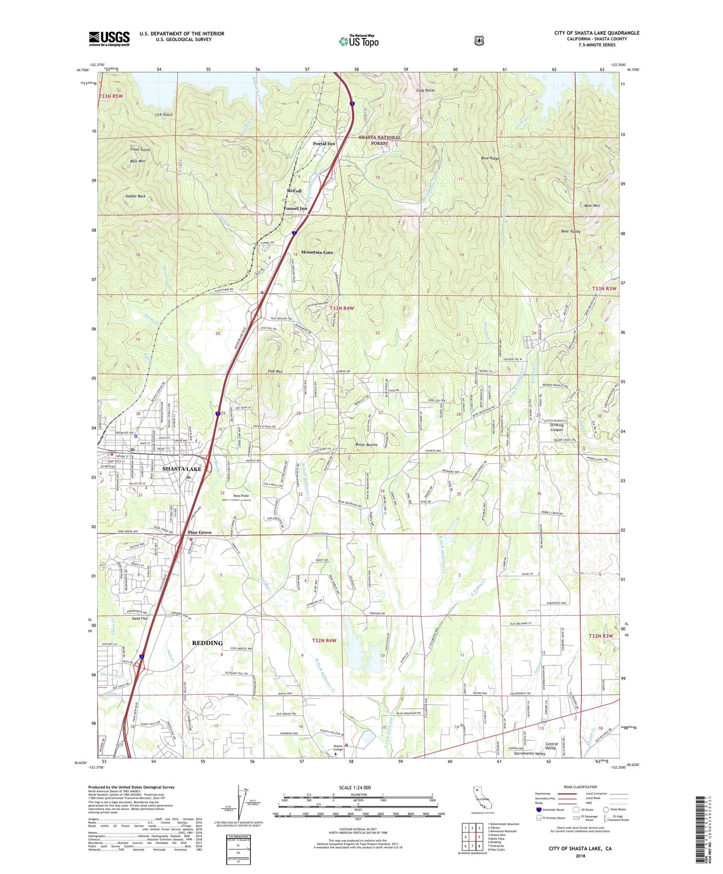 City of Shasta Lake California US Topo Map Image