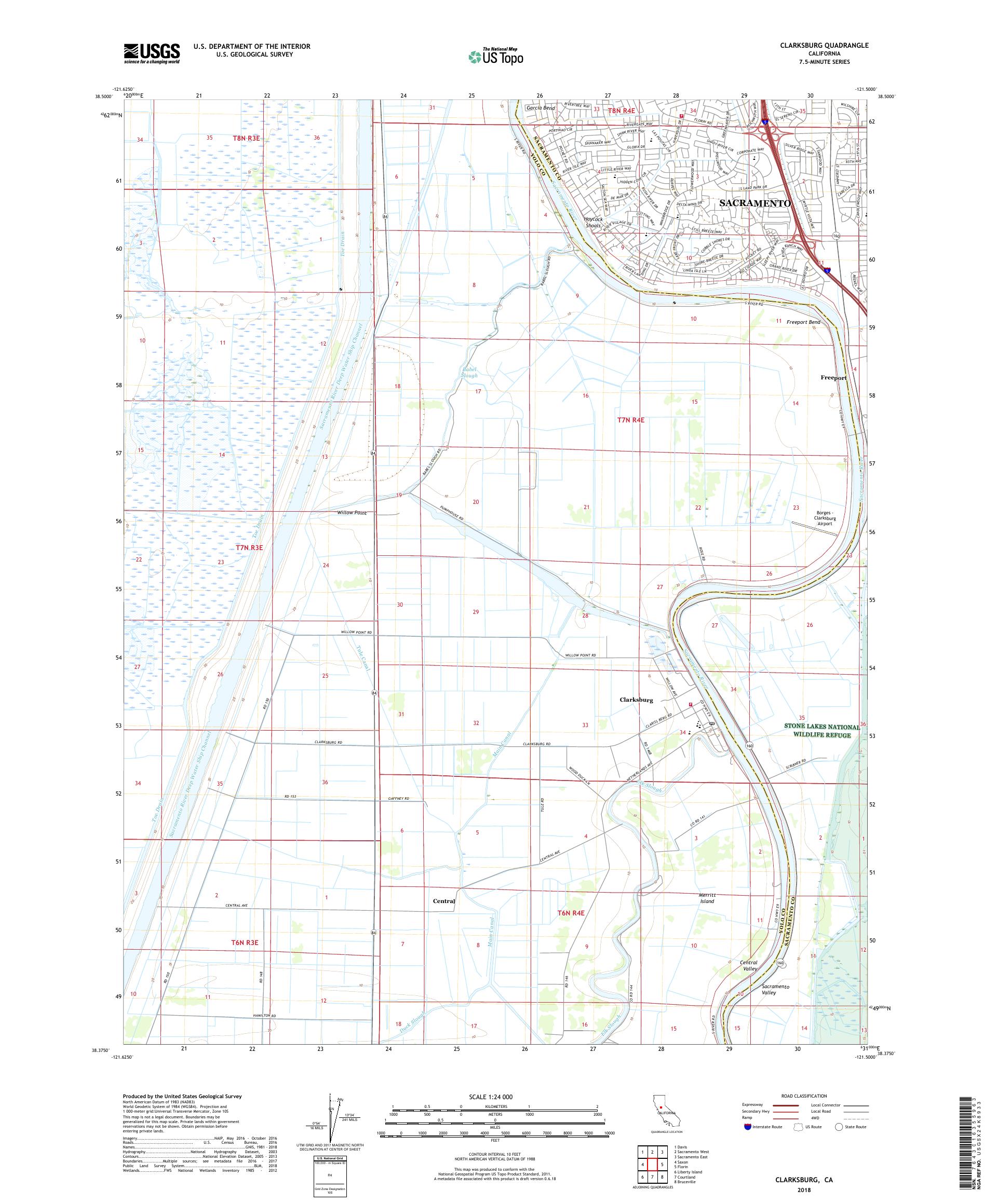 Clarksburg California US Topo Map – MyTopo Map Store