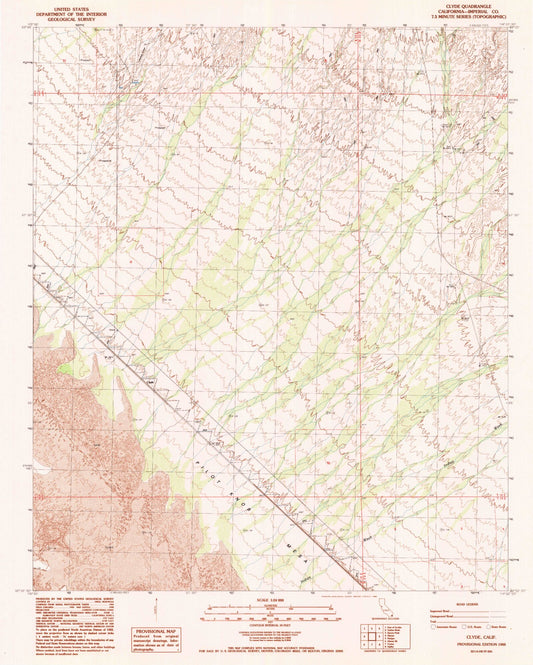Classic USGS Clyde California 7.5'x7.5' Topo Map Image