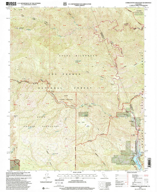 Classic USGS Cobblestone Mountain California 7.5'x7.5' Topo Map Image