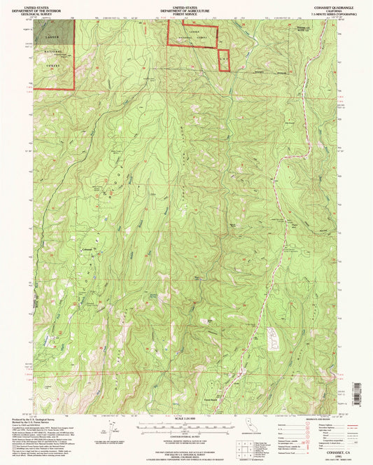 Classic USGS Cohasset California 7.5'x7.5' Topo Map Image