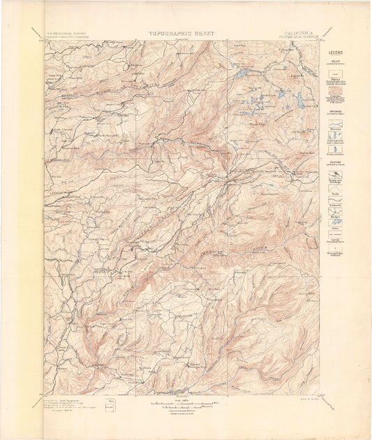Historic 1900 Colfax California 30'x30' Topo Map Image