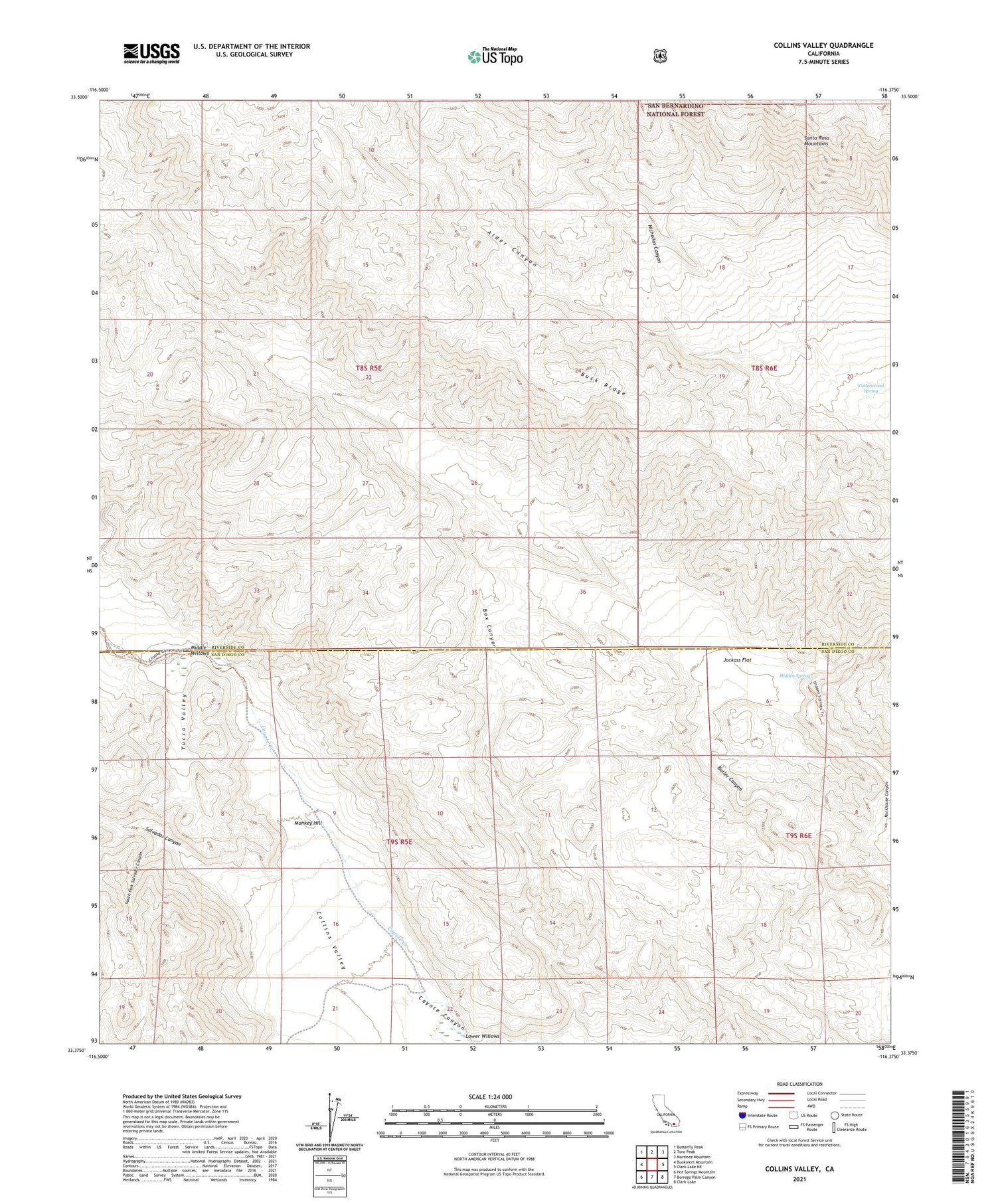 Collins Valley California US Topo Map Image