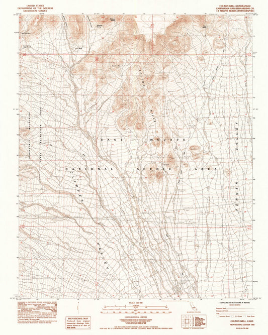 Classic USGS Colton Well California 7.5'x7.5' Topo Map Image