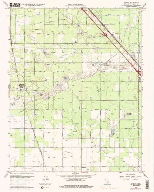 Classic USGS Conejo California 7.5'x7.5' Topo Map Image