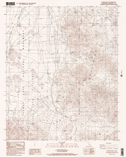 Classic USGS Conejo Well California 7.5'x7.5' Topo Map Image