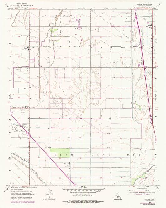 Classic USGS Conner California 7.5'x7.5' Topo Map Image
