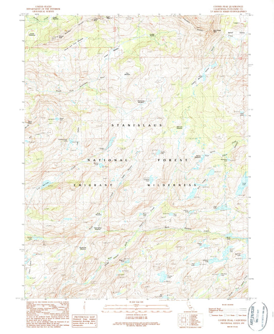 USGS Classic Cooper Peak California 7.5'x7.5' Topo Map Image