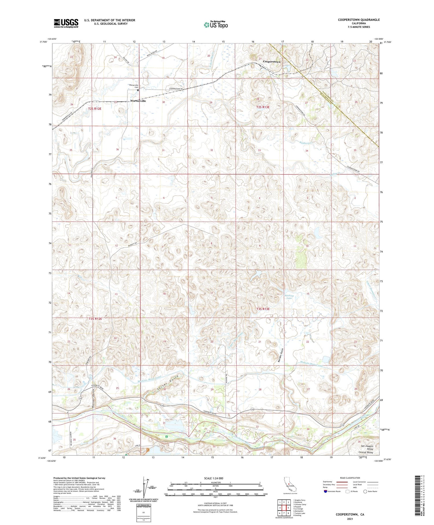 Cooperstown California US Topo Map Image