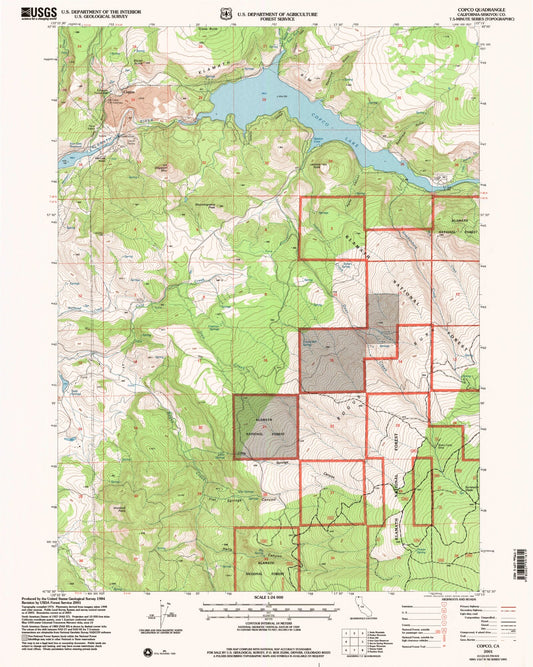 Classic USGS Copco California 7.5'x7.5' Topo Map Image