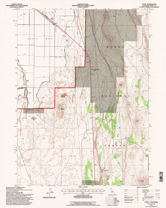 Classic USGS Copic California 7.5'x7.5' Topo Map Image