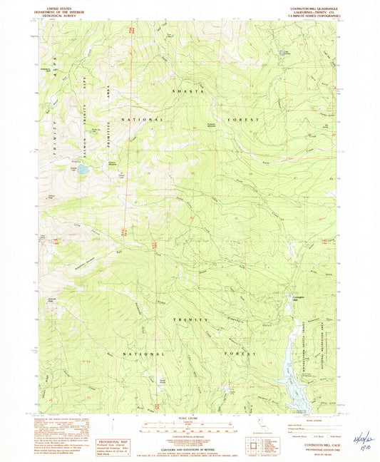 USGS Classic Covington Mill California 7.5'x7.5' Topo Map Image