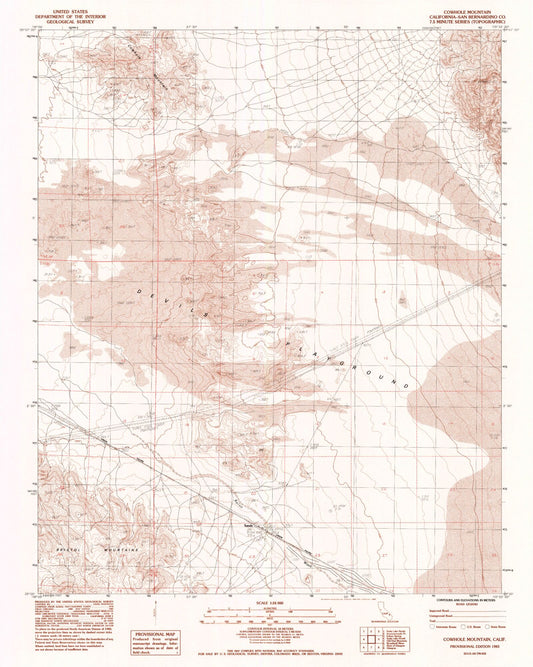 Classic USGS Cowhole Mountain California 7.5'x7.5' Topo Map Image