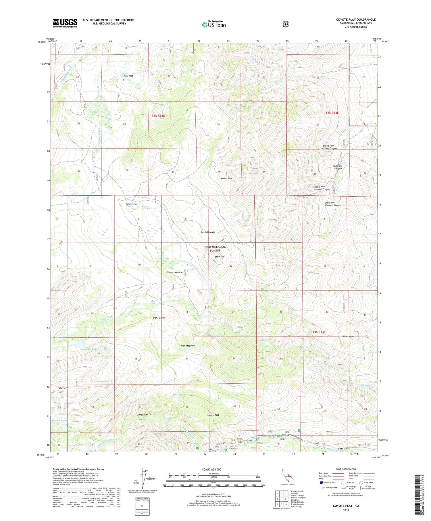 Coyote Flat California US Topo Map Image