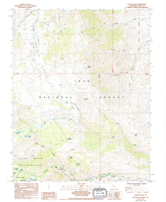 USGS Classic Coyote Flat California 7.5'x7.5' Topo Map Image