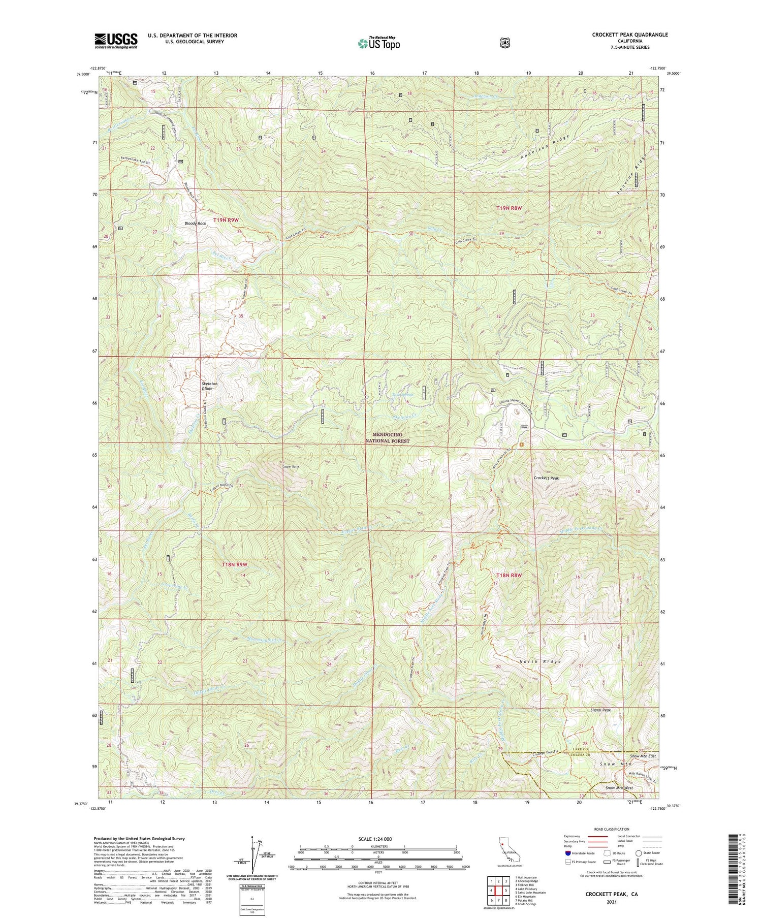 Crockett Peak California US Topo Map Image