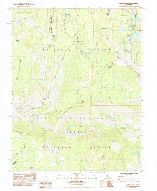 USGS Classic Crystal Crag California 7.5'x7.5' Topo Map Image