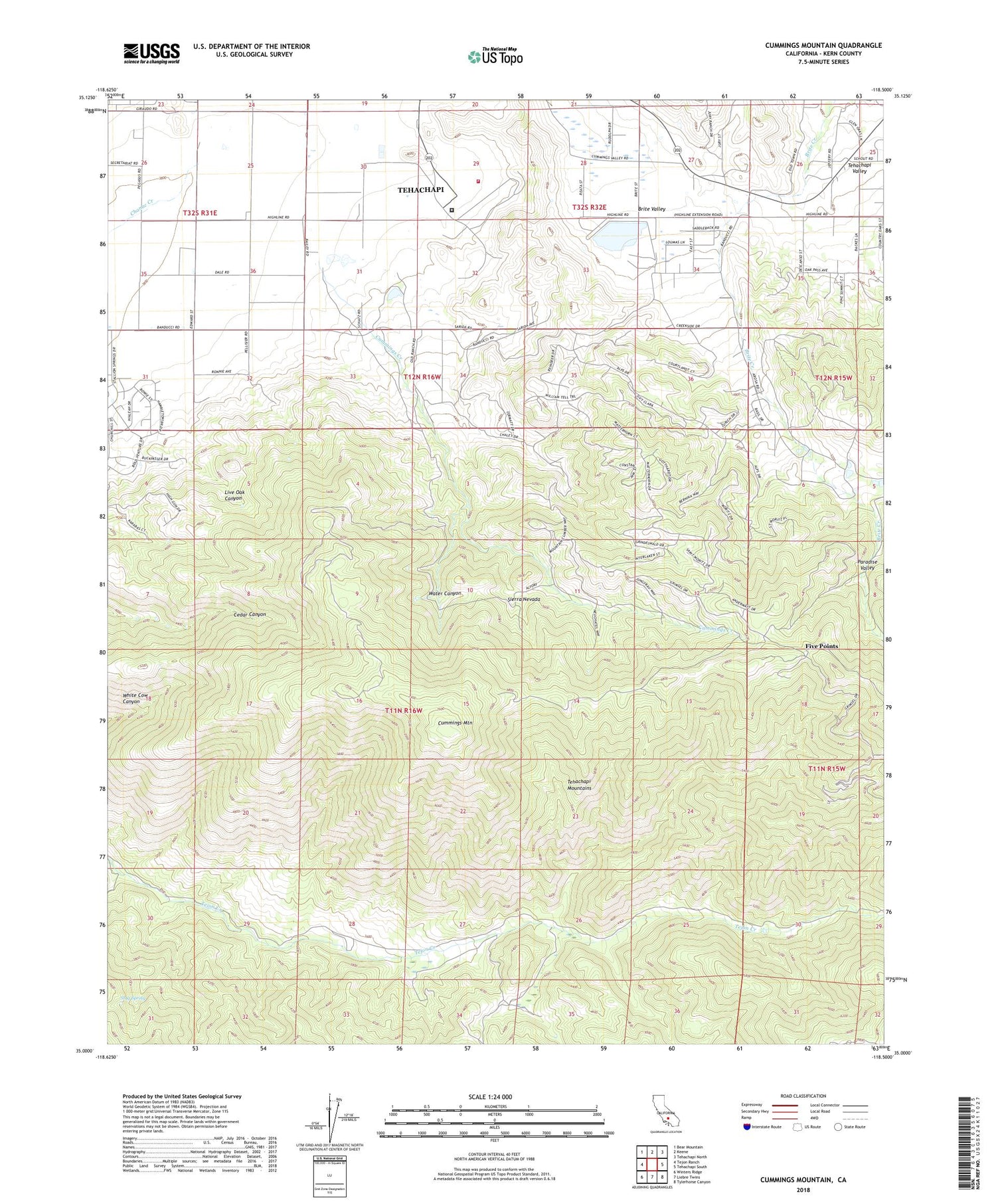 Cummings Mountain California US Topo Map Image