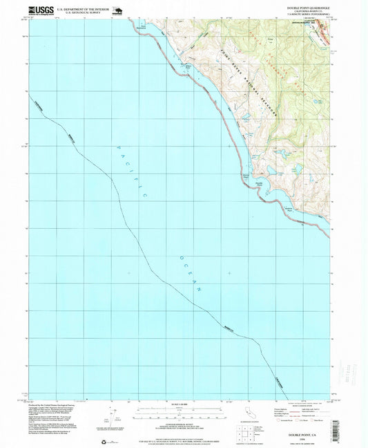 Classic USGS Double Point California 7.5'x7.5' Topo Map Image