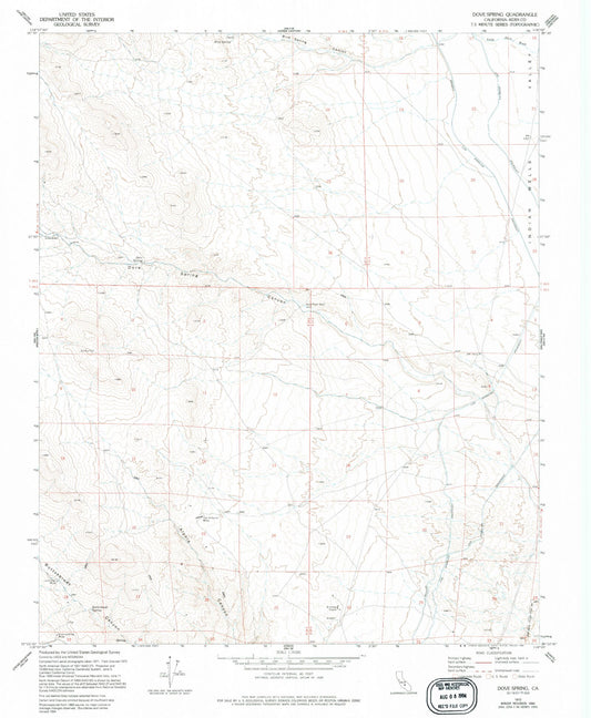 Classic USGS Dove Spring California 7.5'x7.5' Topo Map Image