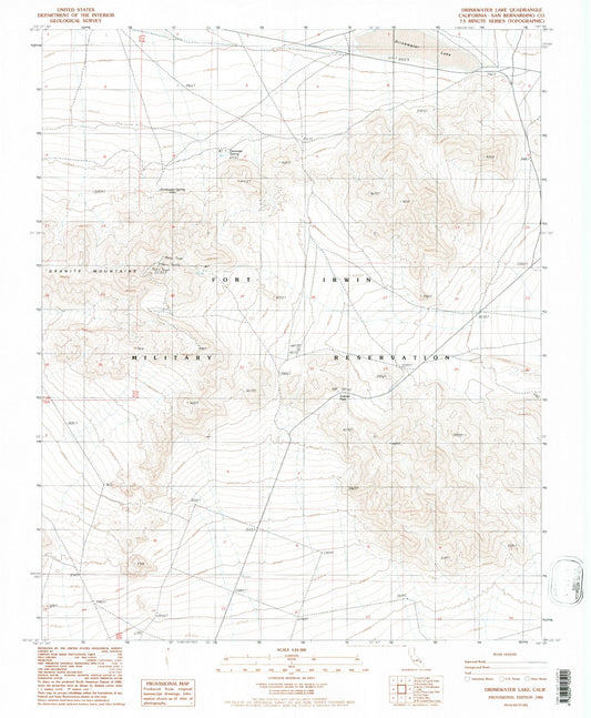 Classic USGS Drinkwater Lake California 7.5'x7.5' Topo Map Image