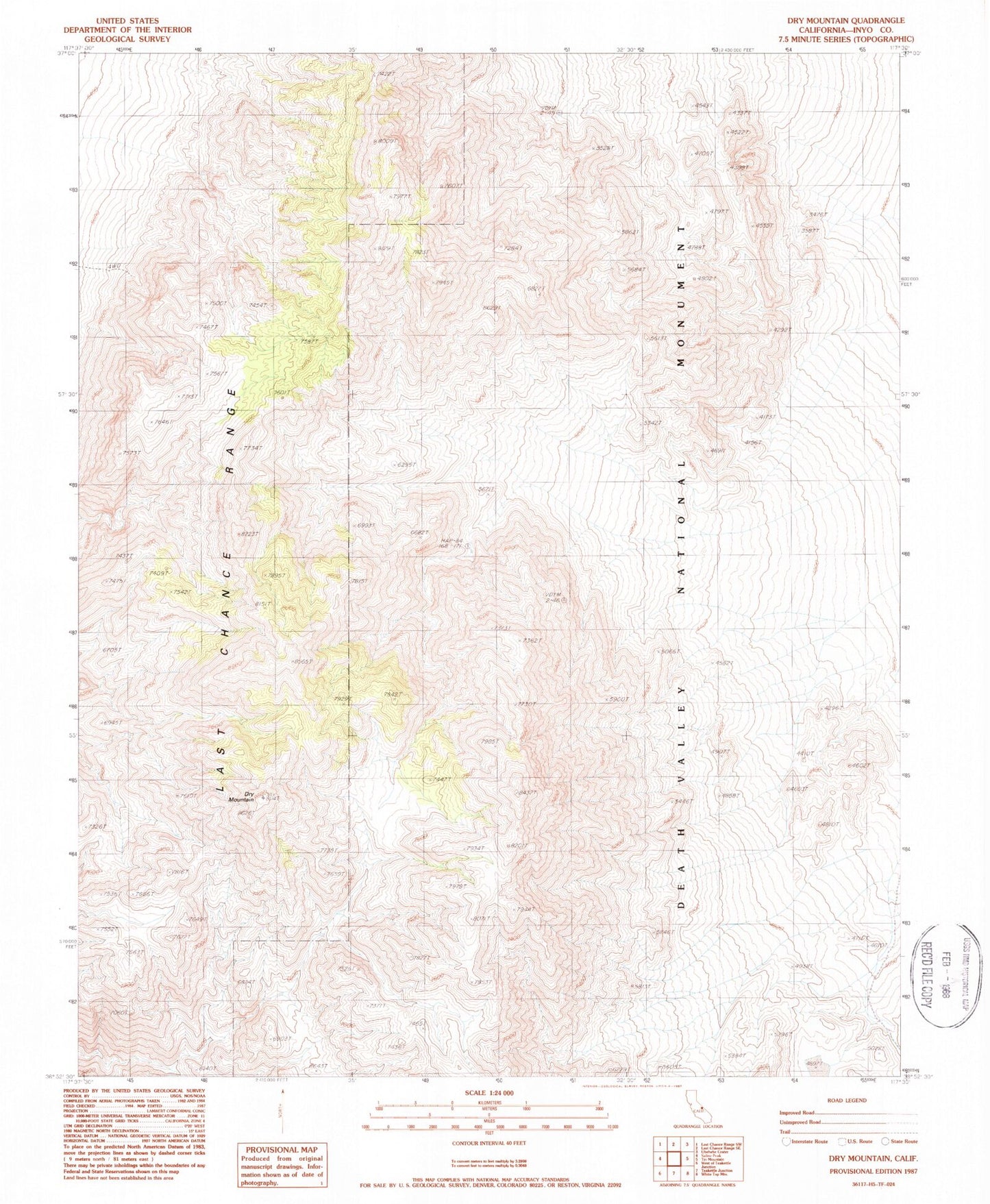 Classic USGS Dry Mountain California 7.5'x7.5' Topo Map Image
