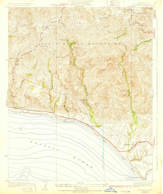 Classic USGS Dume Point California 7.5'x7.5' Topo Map Image