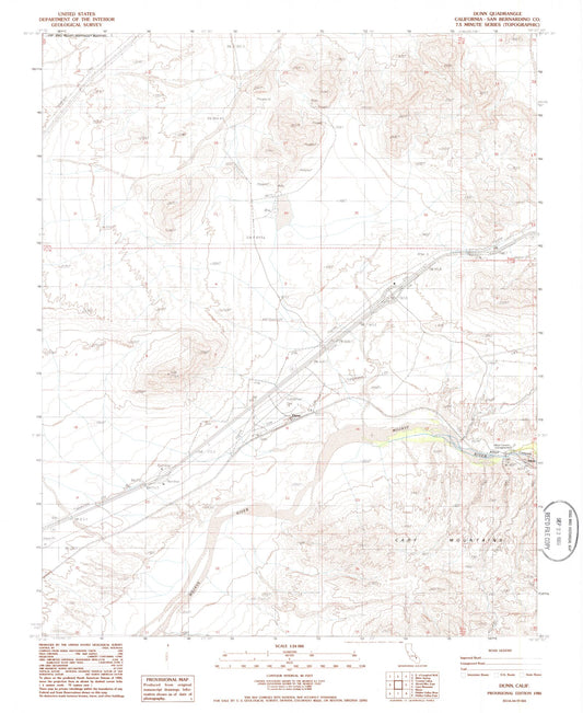 Classic USGS Dunn California 7.5'x7.5' Topo Map Image