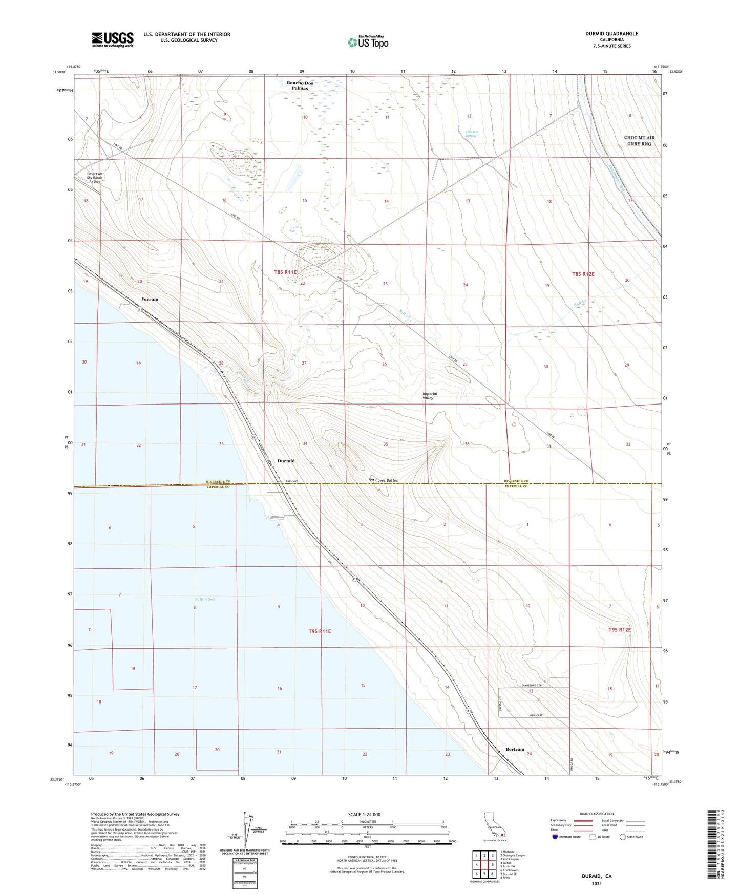 Durmid California US Topo Map Image
