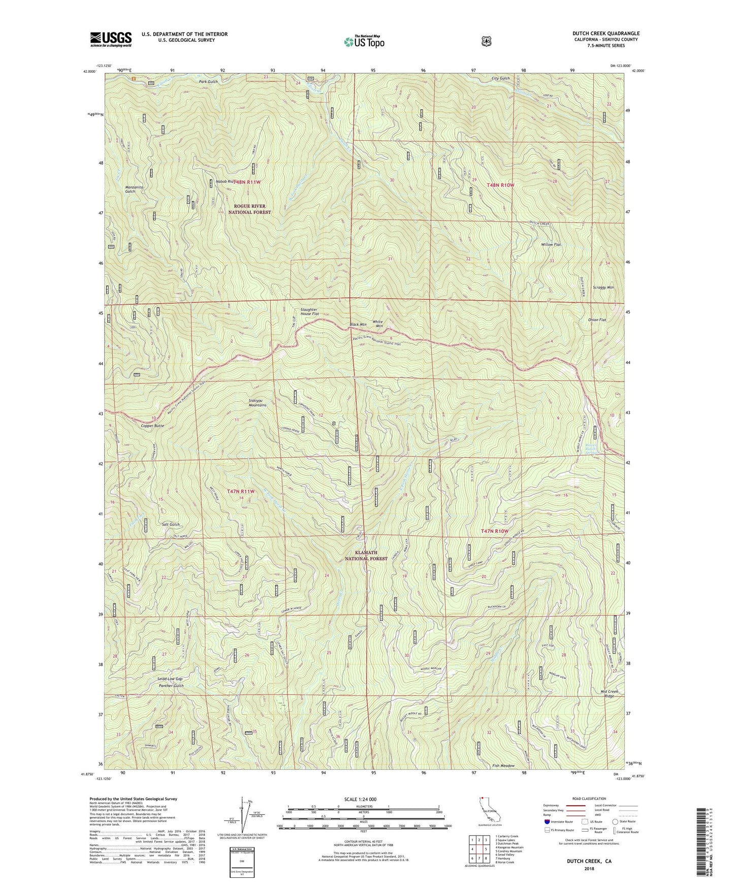 Dutch Creek California US Topo Map Image