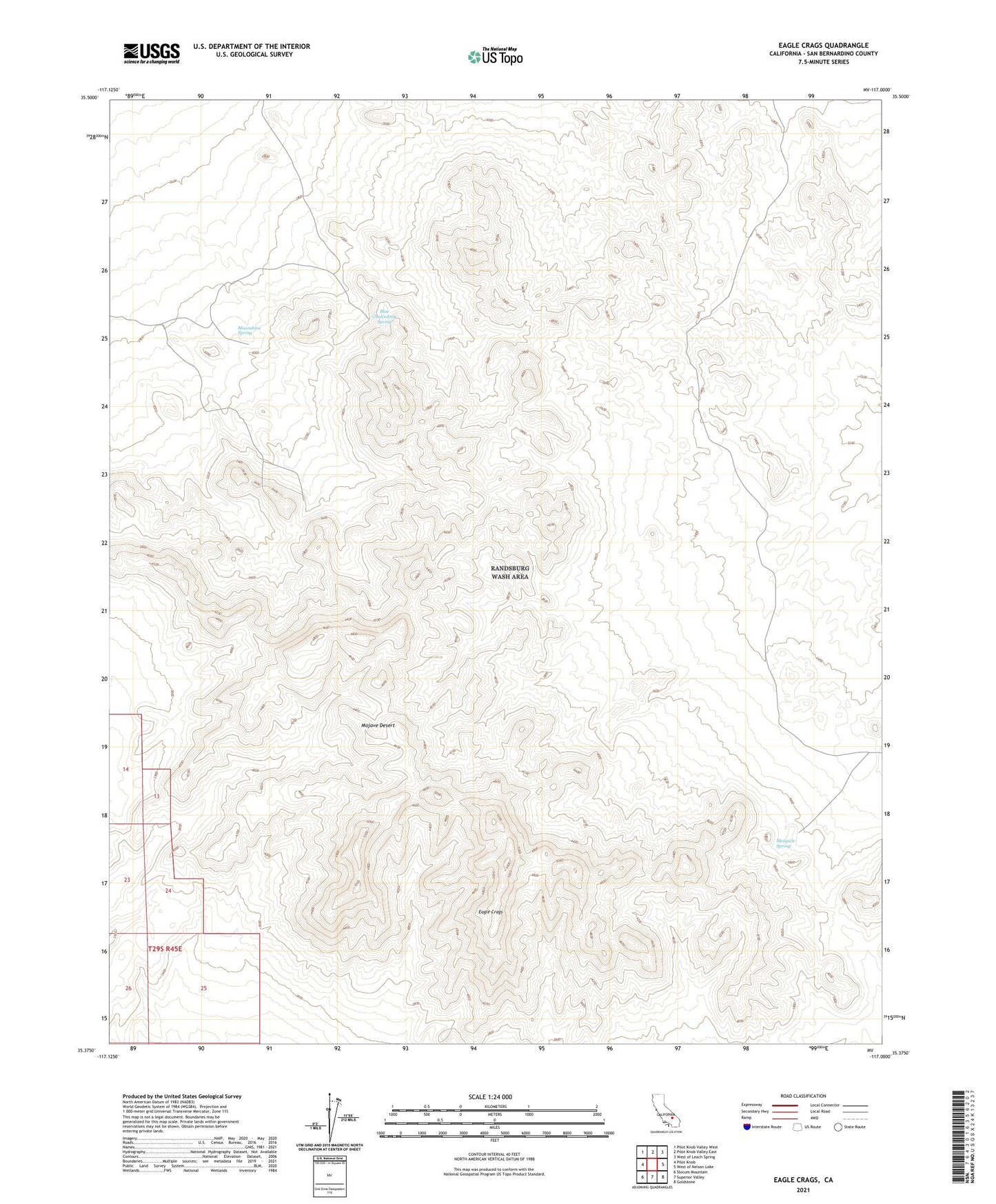 Eagle Crags California US Topo Map Image