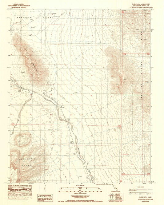 Classic USGS Eagle Mountain California 7.5'x7.5' Topo Map Image