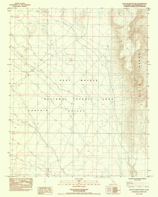 Classic USGS East of Grotto Hills California 7.5'x7.5' Topo Map Image