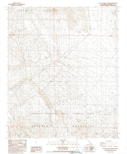 Classic USGS East of Red Canyon California 7.5'x7.5' Topo Map Image