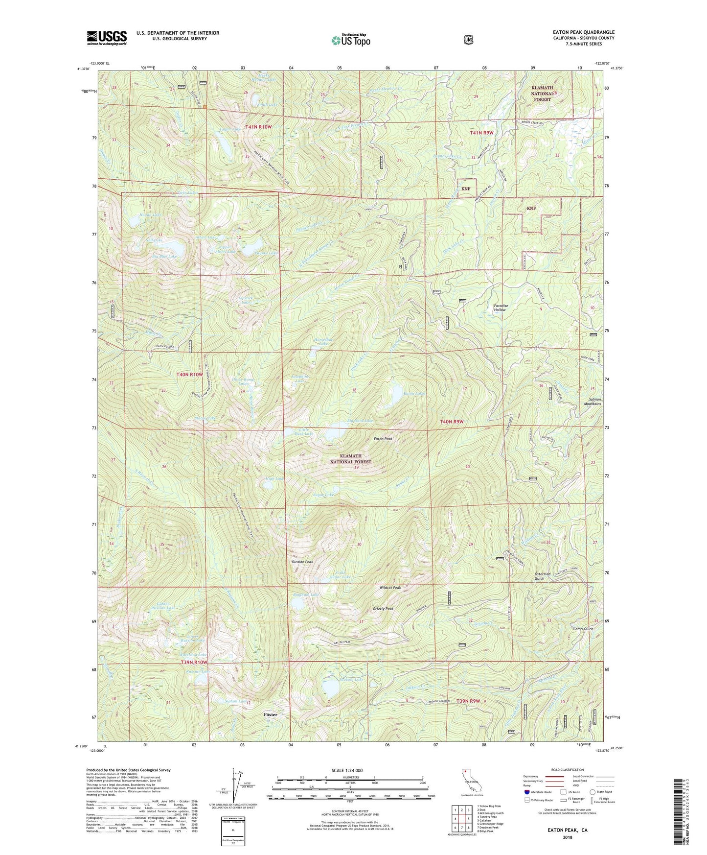 Eaton Peak California US Topo Map Image