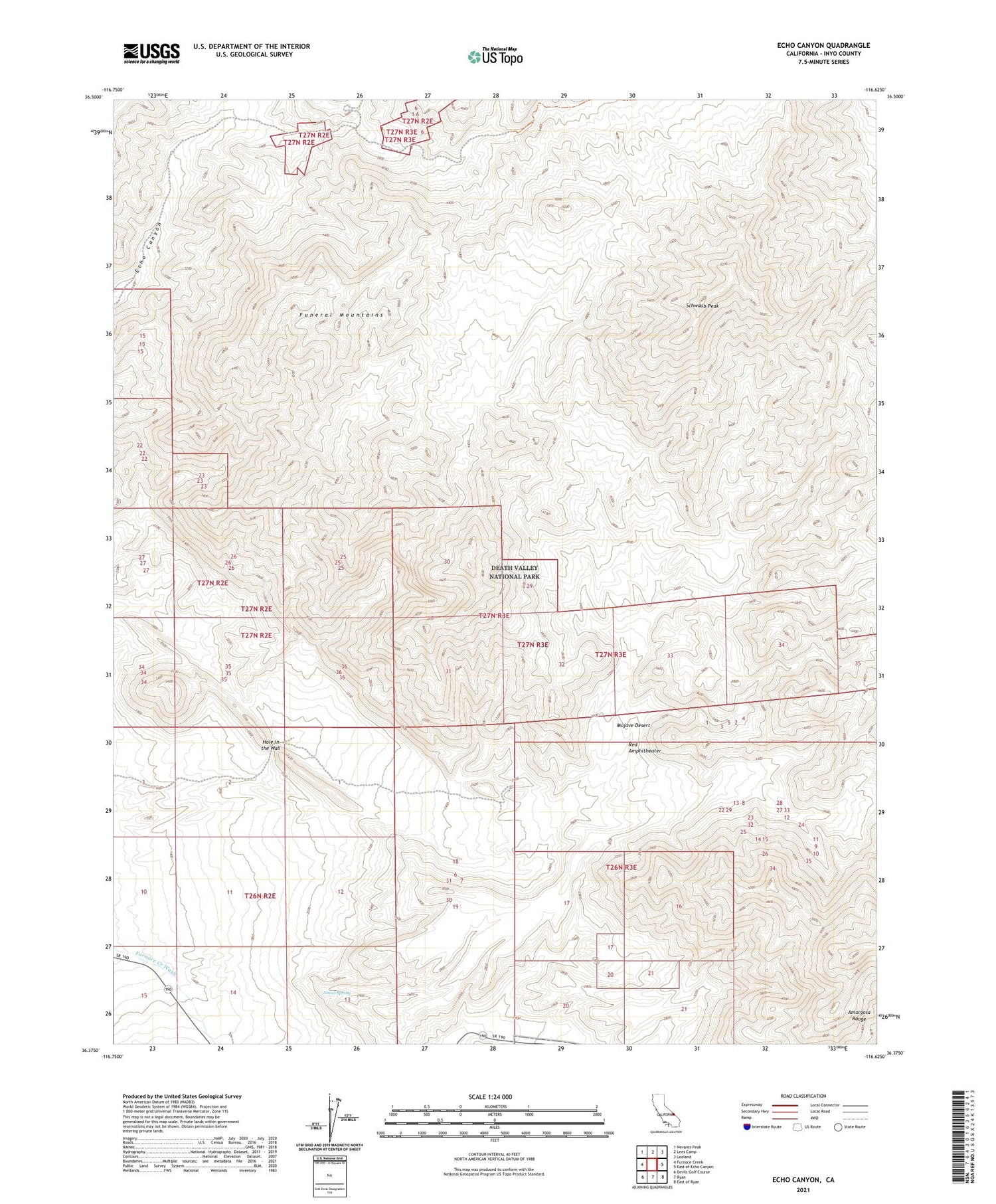 Echo Canyon California US Topo Map Image