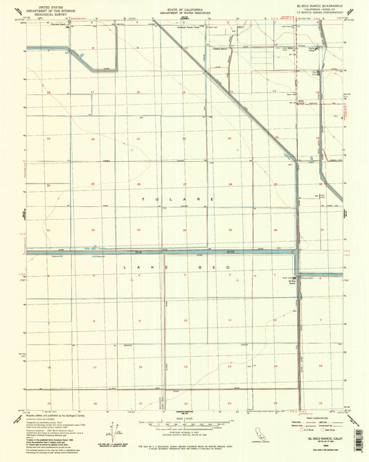 Classic USGS El Rico Ranch California 7.5'x7.5' Topo Map Image