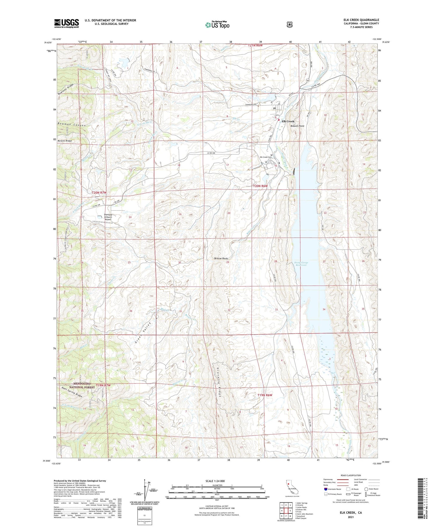 Elk Creek California US Topo Map Image