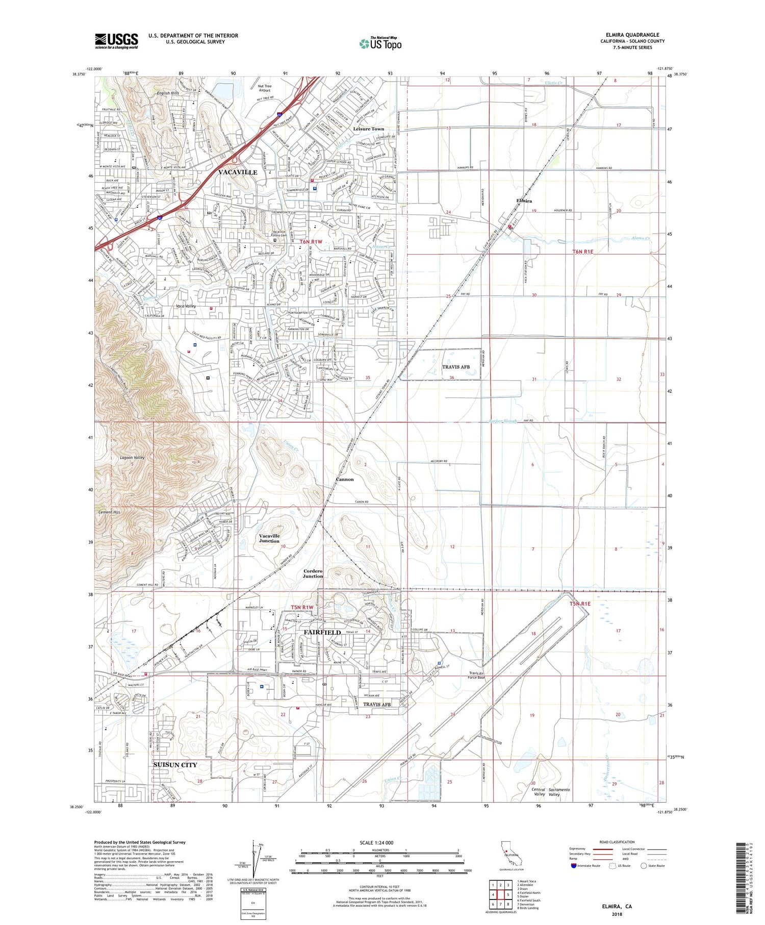Elmira California US Topo Map Image
