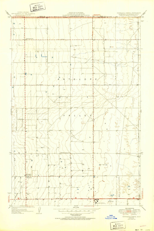 Classic USGS Esperanza School California 7.5'x7.5' Topo Map Image