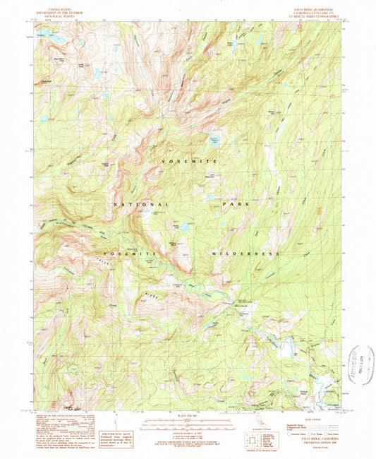 USGS Classic Falls Ridge California 7.5'x7.5' Topo Map Image
