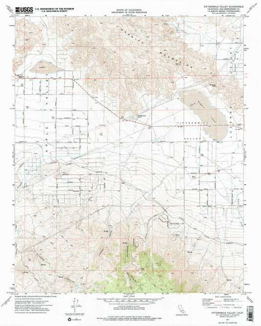 Classic USGS Fifteenmile Valley California 7.5'x7.5' Topo Map Image